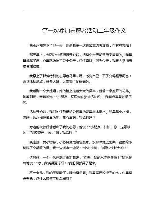 第一次参加志愿者活动二年级作文