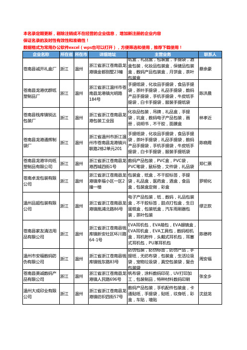 2020新版浙江省温州数码产品工商企业公司名录名单黄页大全268家
