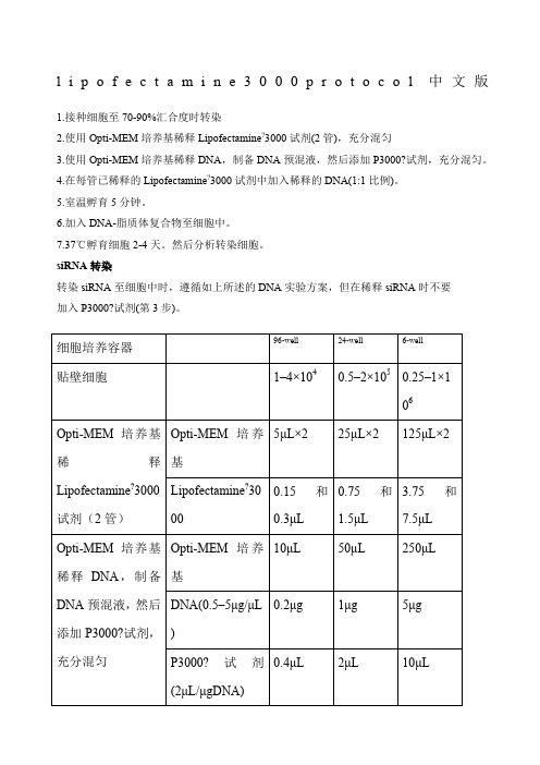 liofectamine说明书