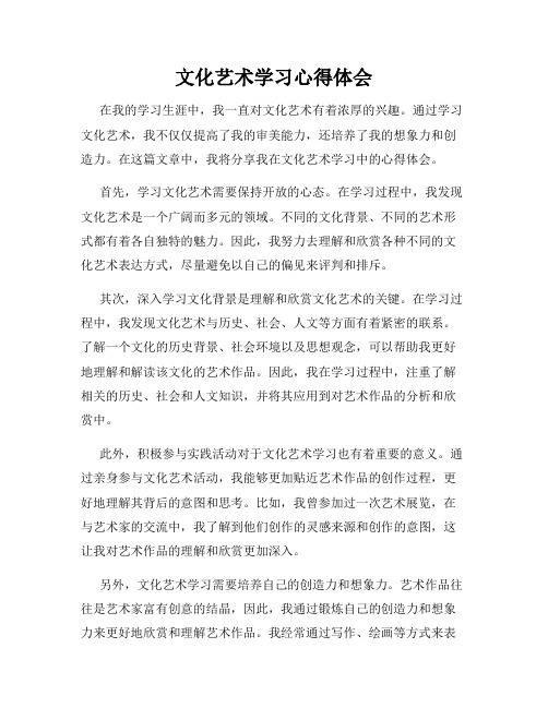 文化艺术学习心得体会