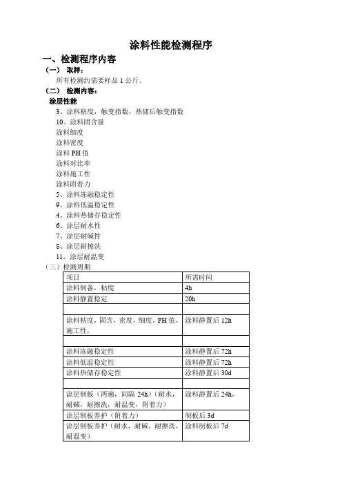 涂料性能检测步骤