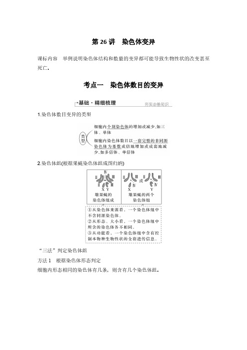 第26讲 染色体变异-2025年高考生物一轮复习练习(新人教新高考)