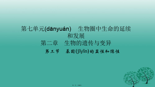 八年级生物下册第七单元第二章第三节基因的显性和隐性课件(新版)新人教版