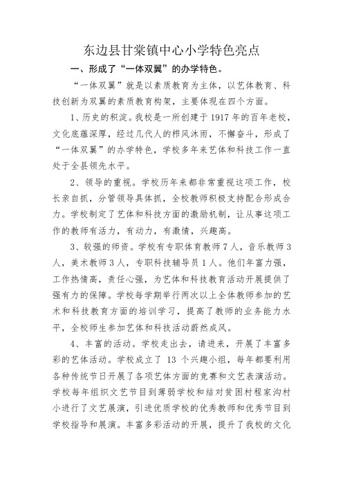 东边县东边镇中心小学特色亮点