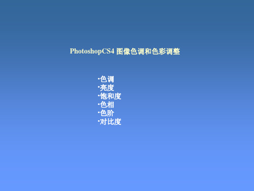 PhotoshopCS7图像色调和色彩调整