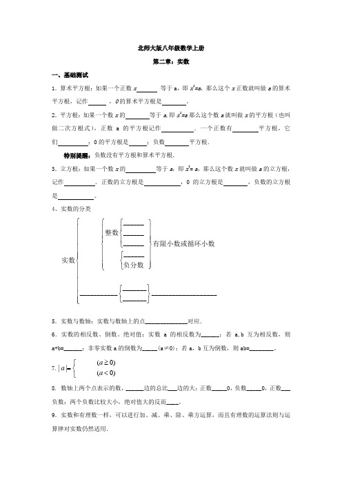 北师大版八年级数学上册第二章实数