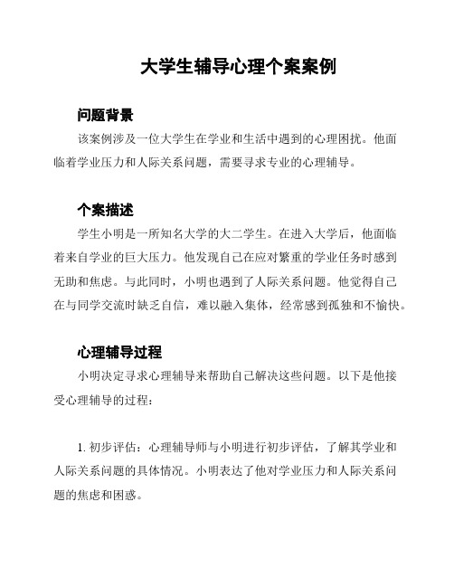 大学生辅导心理个案案例