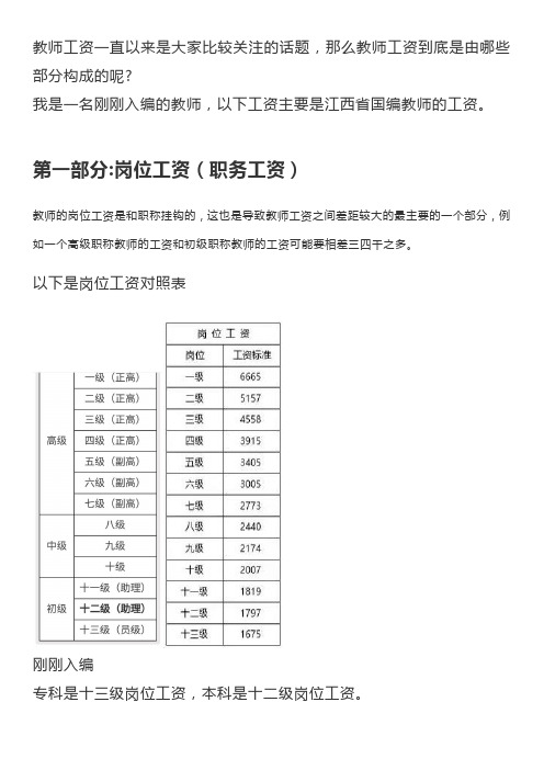 在编教师工资组成