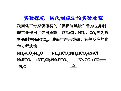 第3章  实验探究  侯氏制碱法的实验原理