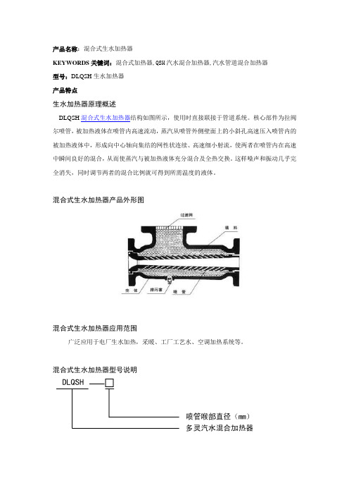 混合式生水加热器