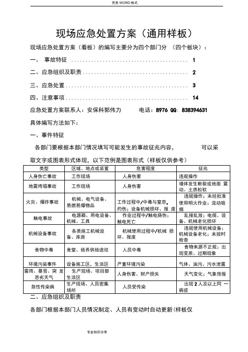 现场应急处置方案[通用版]