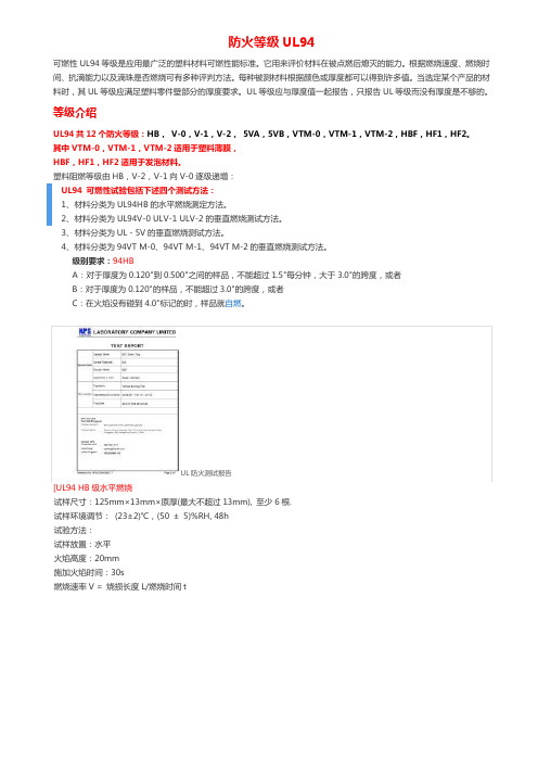 美国UL94阻燃等级测试方法与标准