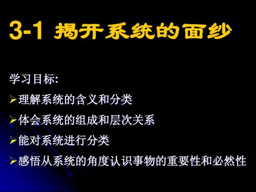 通用技术-第三章第一节揭开系统的面纱(第一课时)