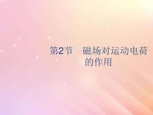 山东省2020版高考物理一轮复习第九章磁场第2节磁场对运动电荷的作用课件新人教版