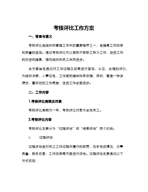 考核评比工作方案