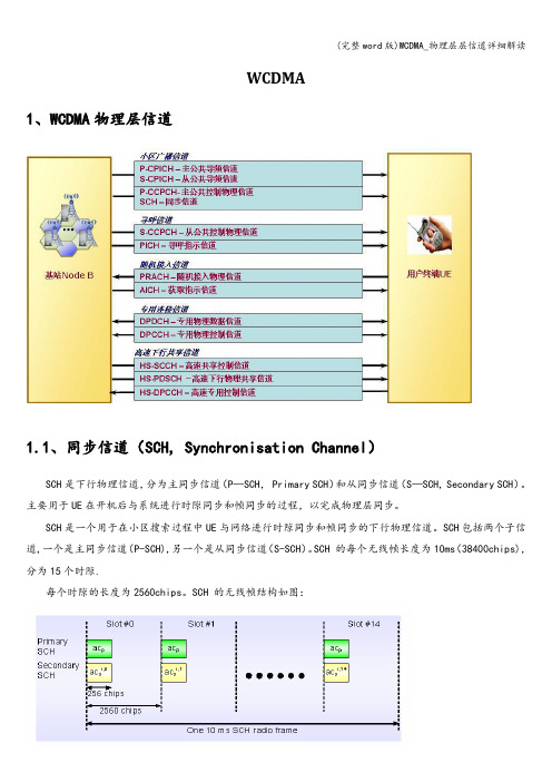 (完整word版)WCDMA_物理层层信道详细解读