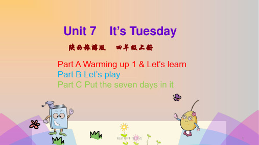 陕旅版四年级英语上册Unit7It’sTuesday第1课时课件