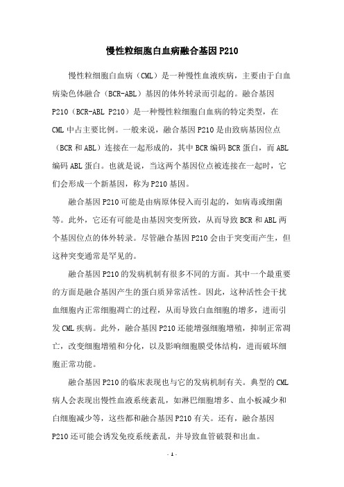 慢性粒细胞白血病融合基因P210