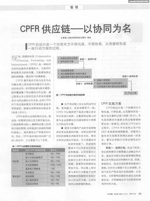 CPFR供应链——以协同为名