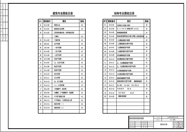 某地区住宅建筑施工CAD全设计图纸