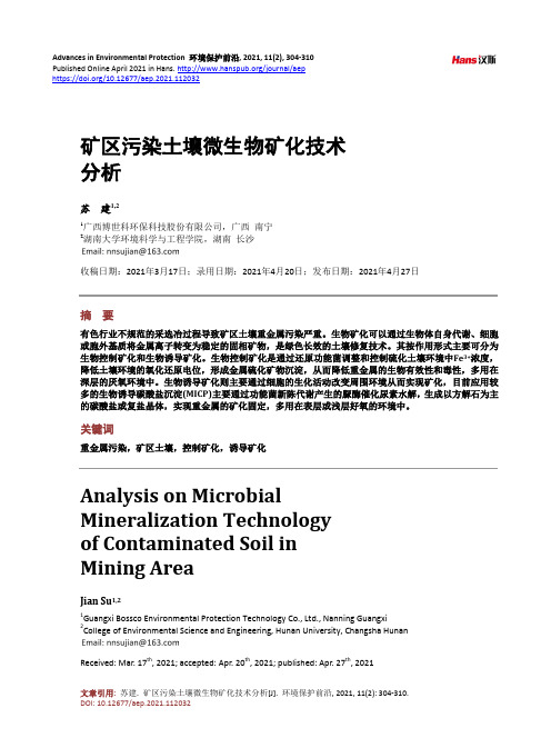 矿区污染土壤微生物矿化技术分析