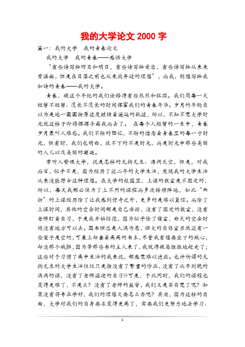 我的大学论文2000字