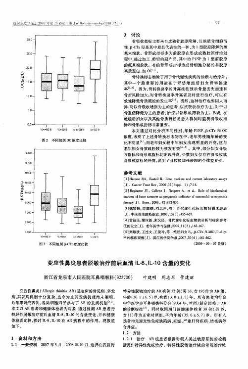 变应性鼻炎患者脱敏治疗前后血清IL-8、IL-10含量的变化