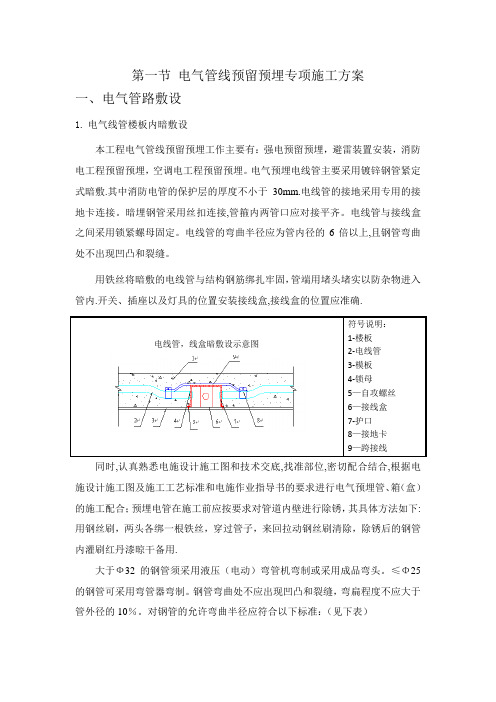 电气管线预留预埋专项施工方案-范本模板