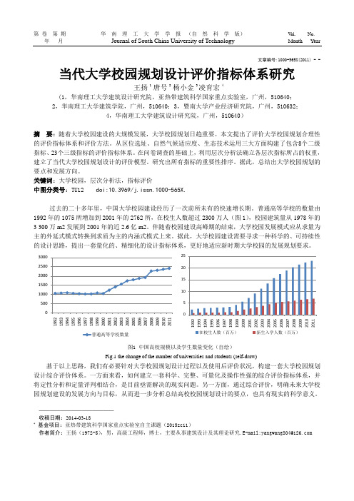 当代大学校园规划设计评价指标体系研究