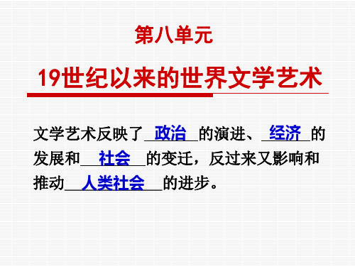 高中历史必修3《第八单元 19世纪以来的世界文学艺术第22课 文学的繁荣》177人教PPT课件