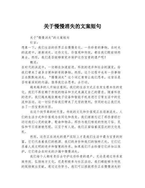 关于慢慢消失的文案短句