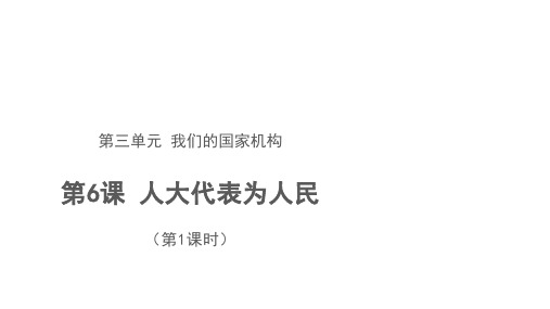 人教部编版道德与法治六年级上册6 人大代表为人民  第一课时课件