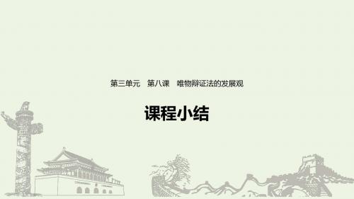 高中政治第三单元思想方法与创新意识第八课课程小结课件新人教版必修4