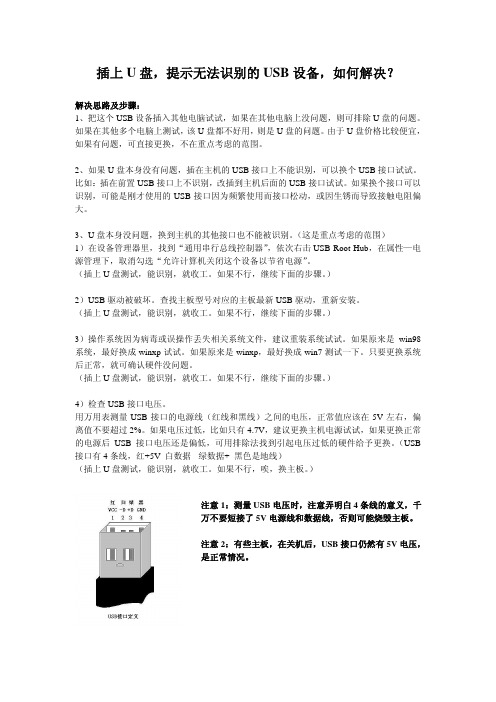 插上U盘提示无法识别的USB设备如何解决？