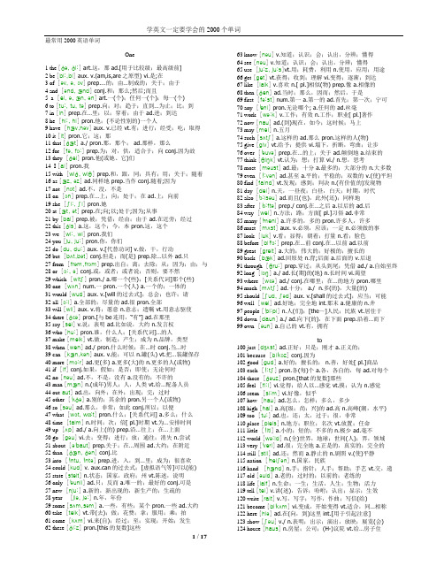 最基础的2000英文词汇(掌握这2000就够了)