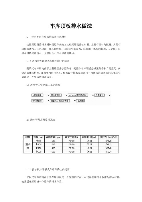 车库顶板排水做法