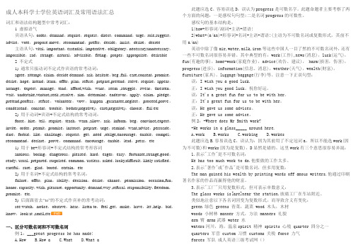 成人本科学士学位英语语法词语汇总