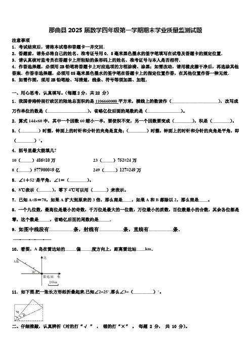 那曲县2025届数学四年级第一学期期末学业质量监测试题含解析