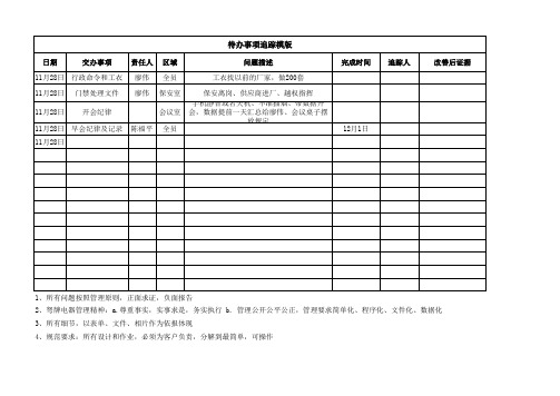 高效管理的待办事项追踪模版