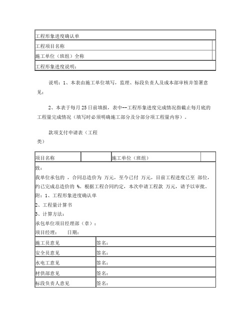 款项支付申请表模板