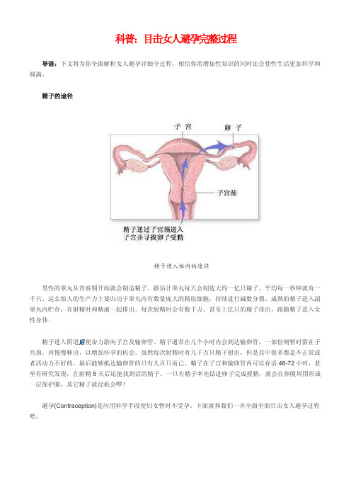 科普：目击女人避孕完整过程