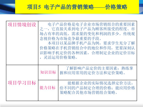 选择电子产品的定价方法