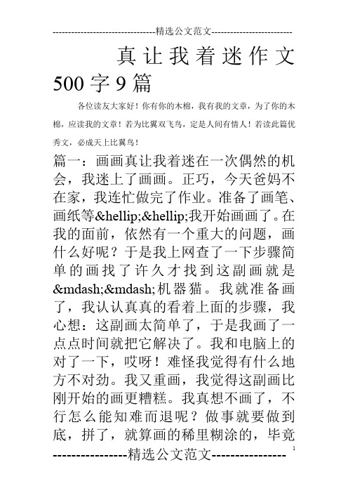 真让我着迷作文500字9篇