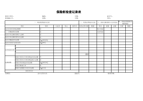 现金盘点表模板