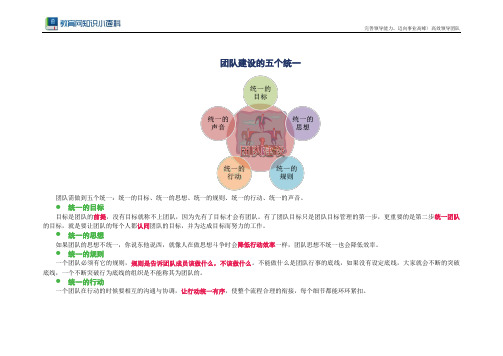 团队建设的五个统一