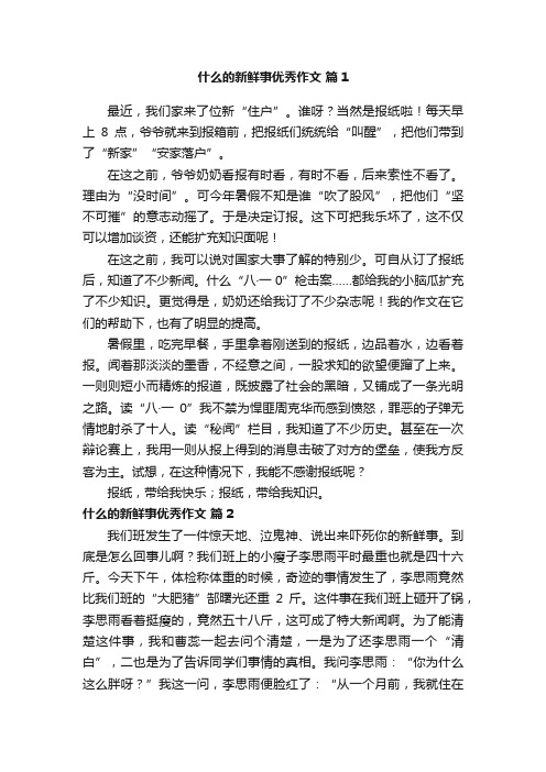 什么的新鲜事优秀作文