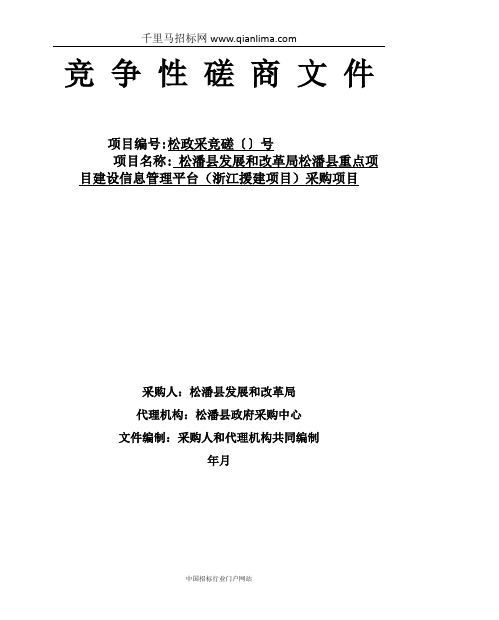 发展和改革局重点项目建设信息管理平招投标书范本