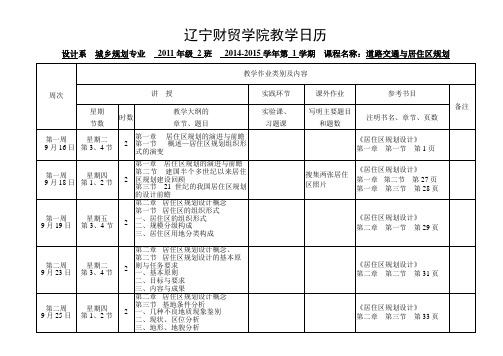 道路交通与居住区规划城规2班