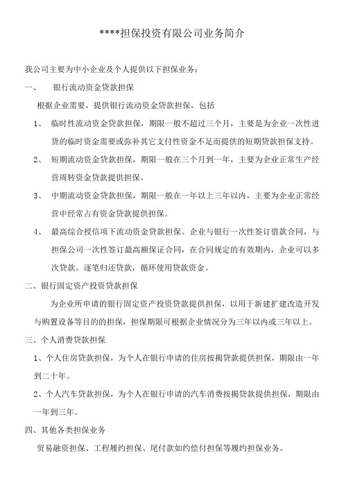 担保公司业务简介