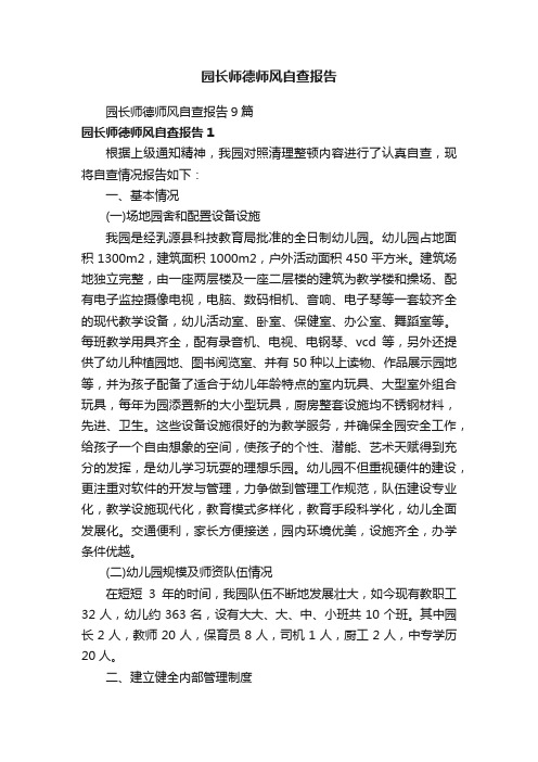 园长师德师风自查报告